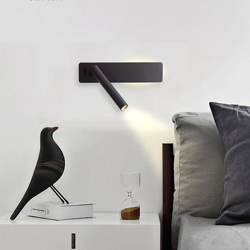 Rotating LED Wall Light - Adjustable Brightness Bedside Wall Lamp for Reading 2
