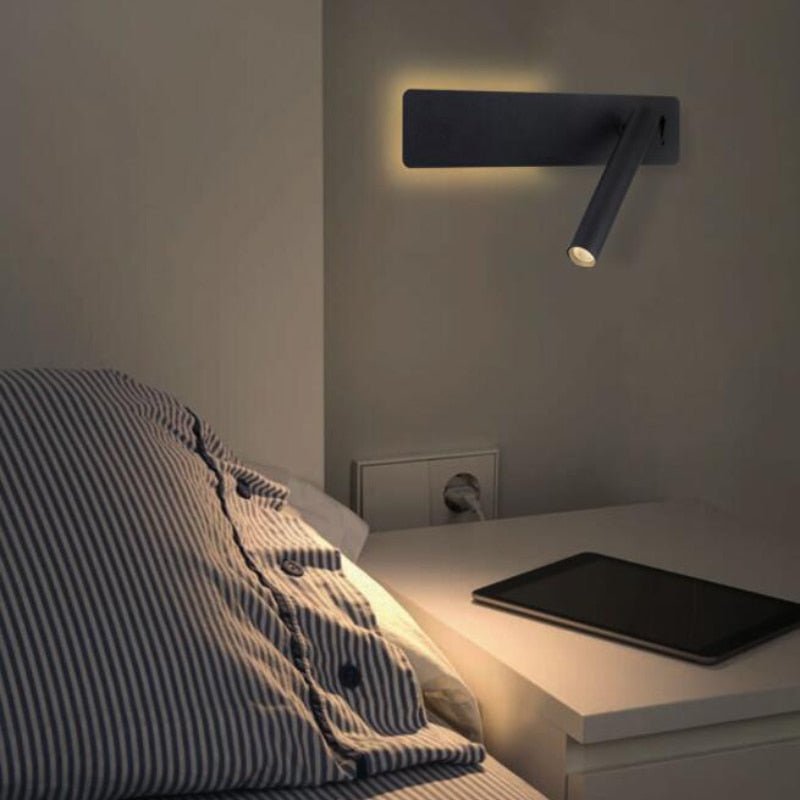 Rotating LED Wall Light - Adjustable Brightness Bedside Wall Lamp for Reading 4