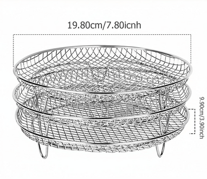FRYGRID – Air Fryer Non-Stick Tray Pair with Elevated Stackable Rack
