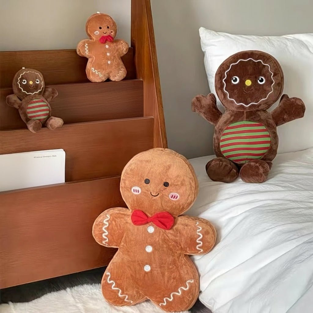 FESTIVEGINGER – Soft Gingerbread Stuffed Cushion for Cheerful Holiday Homes