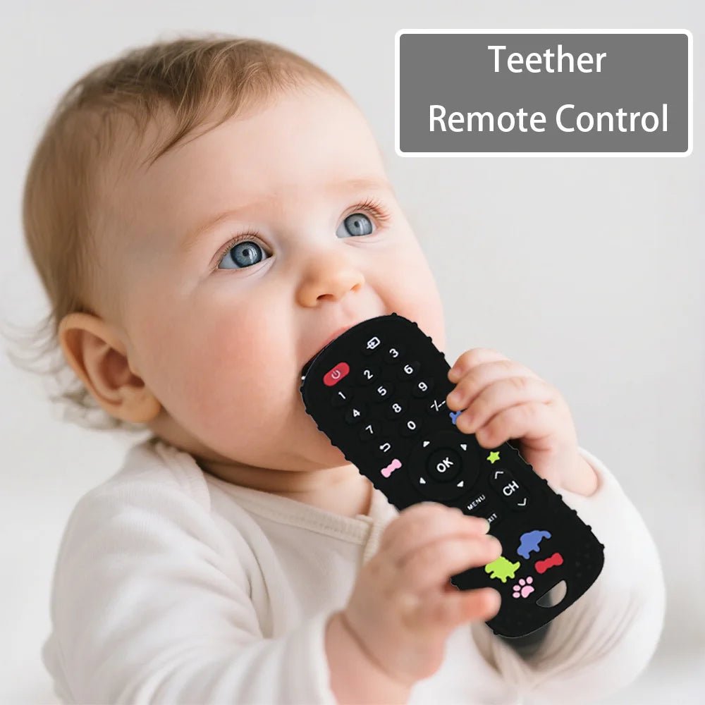 TVNIBBLE – Silicone Baby Teether TV Remote Shape, BPA Free, Soft Sensory Toy