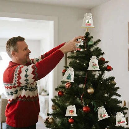 MERRYSAC – 24pcs Drawstring Christmas Gift Bags for Festive Cheer