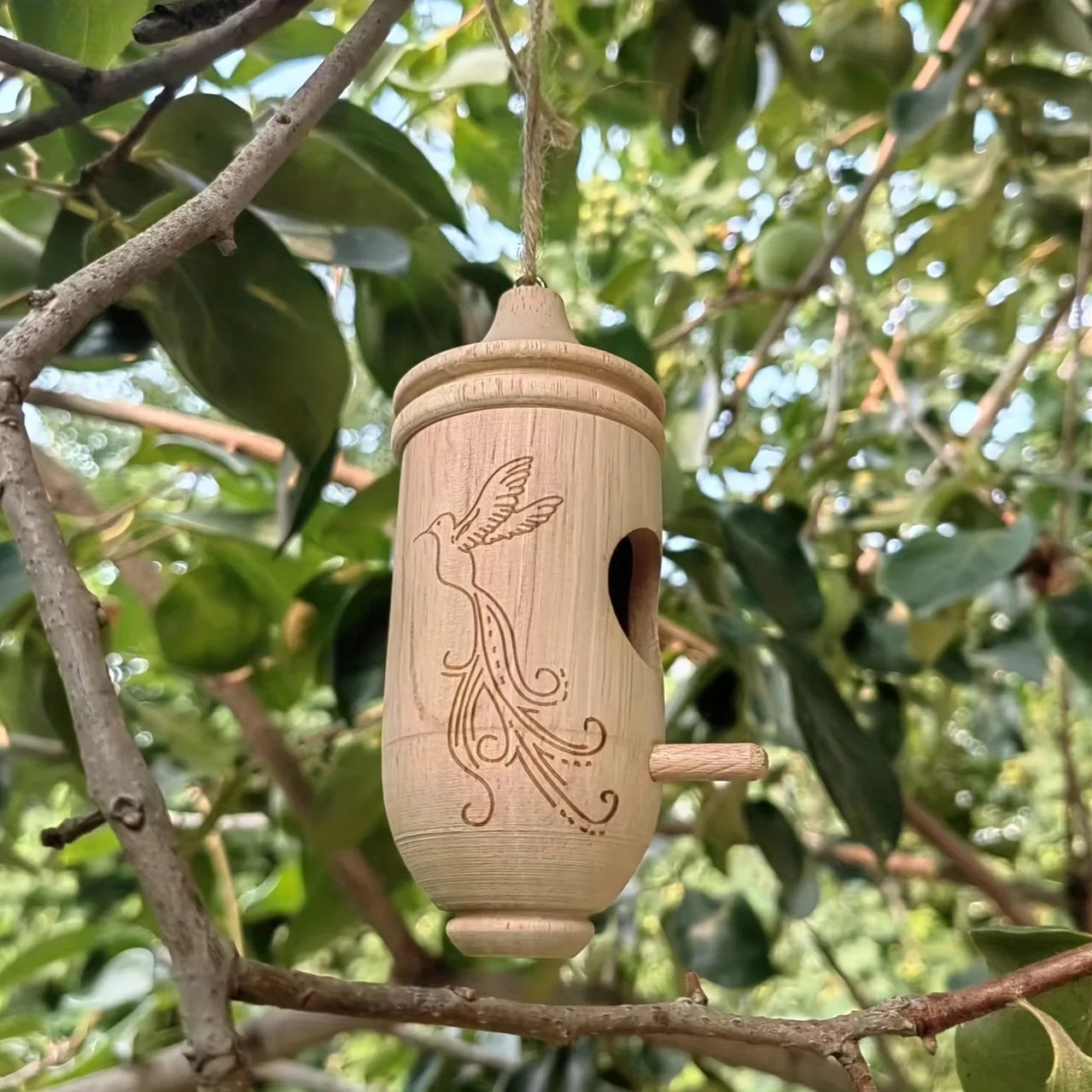 SKYHANG – Stylish Wooden Birdhouse with Weatherproof Hanging Design