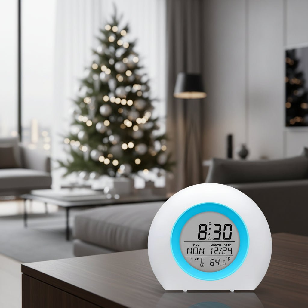 KIDSWAKELY – Kids Digital Alarm Clock with 7-Color Night Light & Snooze