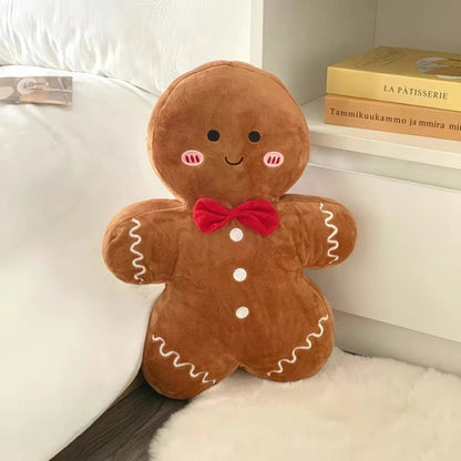 FESTIVEGINGER – Soft Gingerbread Stuffed Cushion for Cheerful Holiday Homes