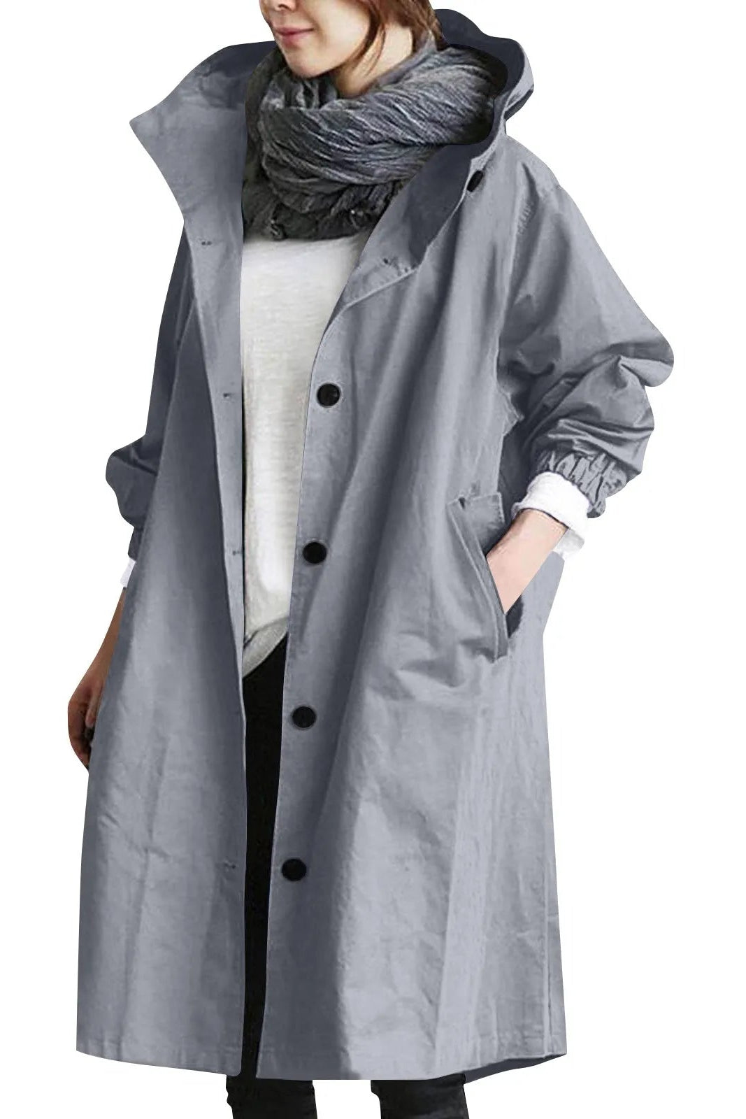 CITYDRAPE – Women’s Elegant Hooded Trench Coat for Stylish Protection