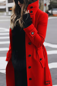 VERTICÉ – Elegant Women's High Collar Button Trench Coat for Winter Sophistication