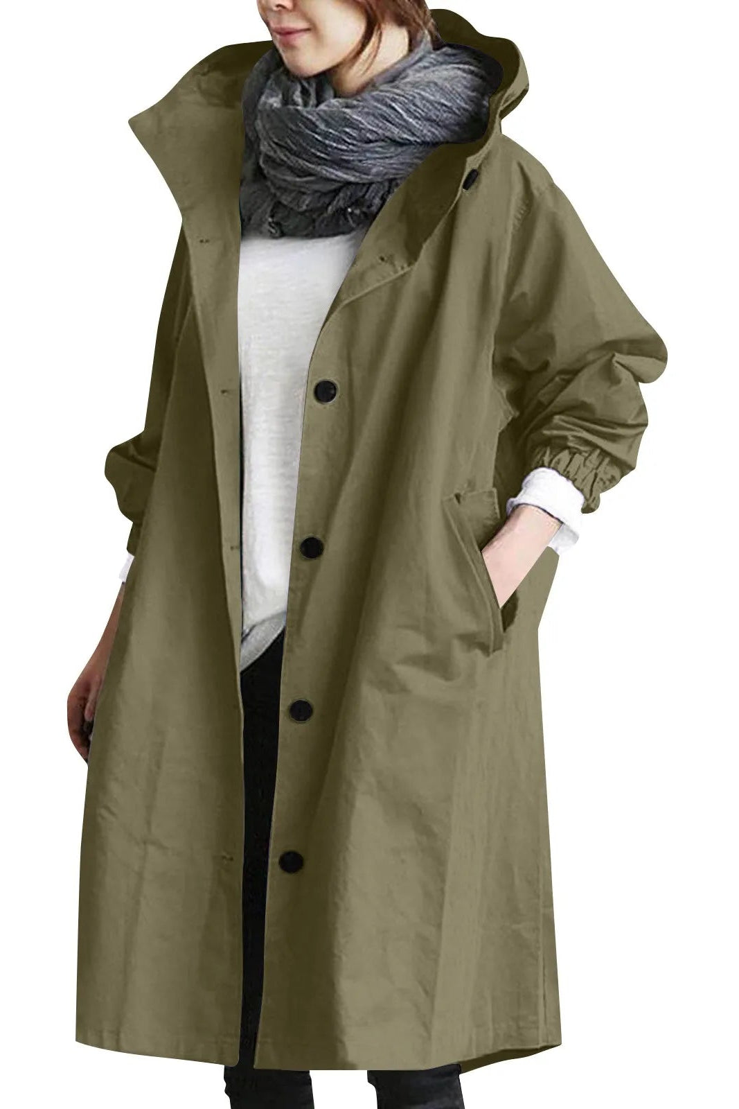 CITYDRAPE – Women’s Elegant Hooded Trench Coat for Stylish Protection