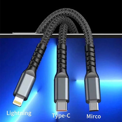 GLOWSYNC – Transparent Multi-Device Fast Charging Cable (3-in-1)