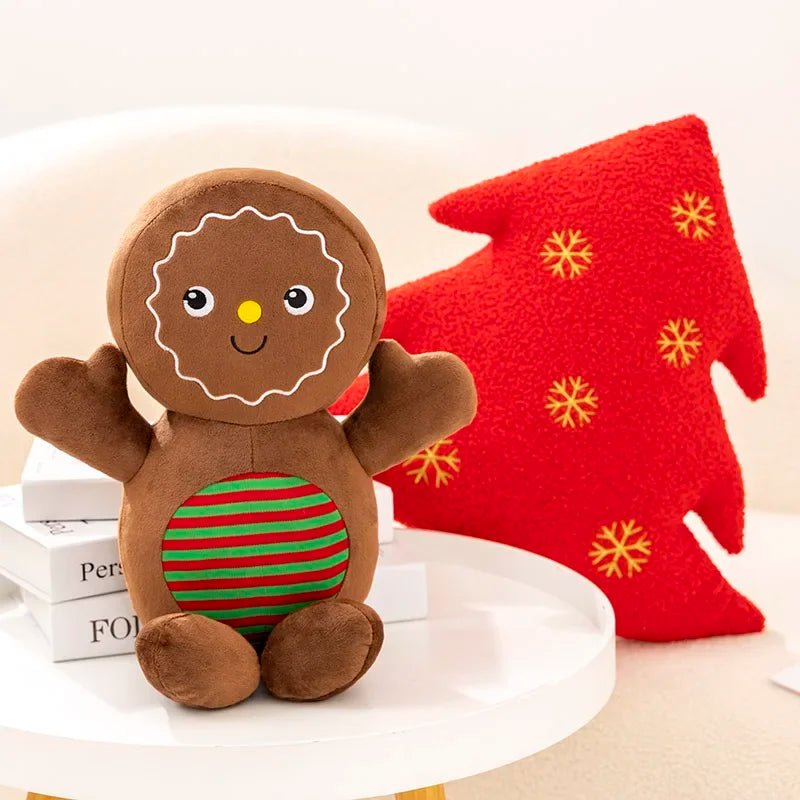 FESTIVEGINGER – Soft Gingerbread Stuffed Cushion for Cheerful Holiday Homes