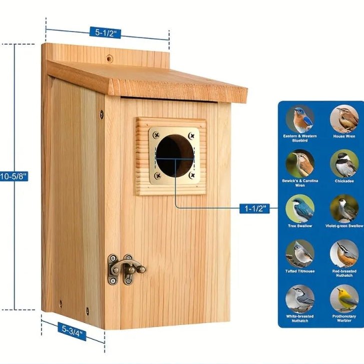 BLUELODGE – Durable Cedar Nesting Box for Jays & Swallow Species