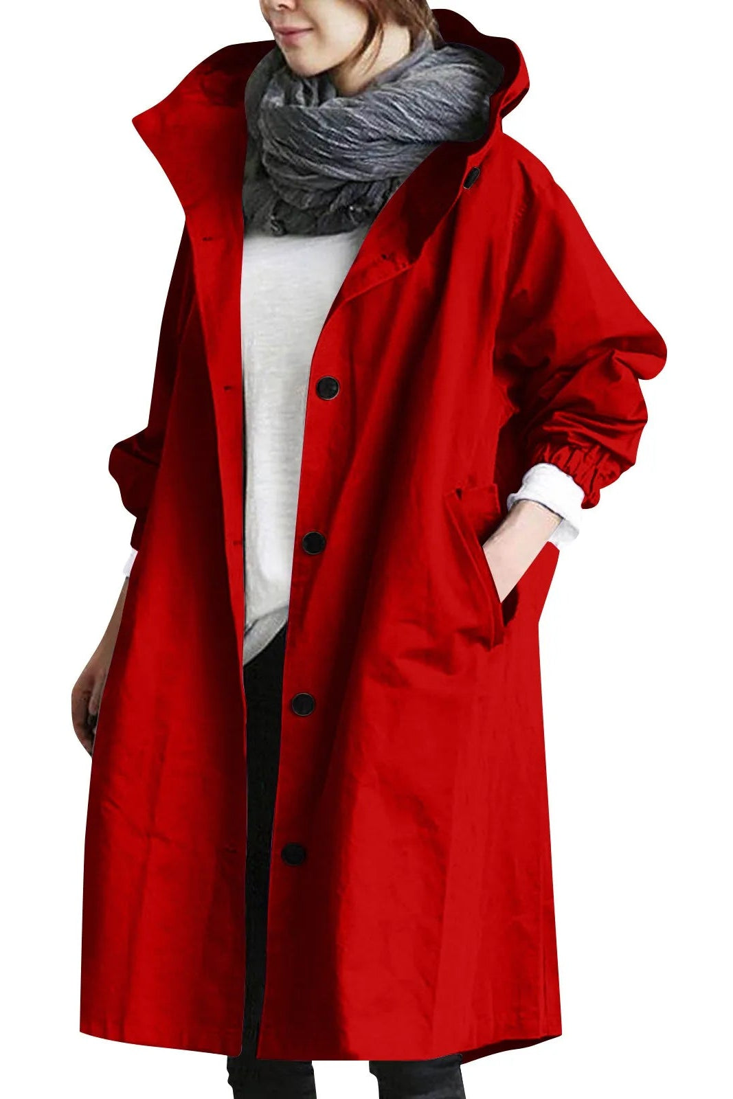 CITYDRAPE – Women’s Elegant Hooded Trench Coat for Stylish Protection