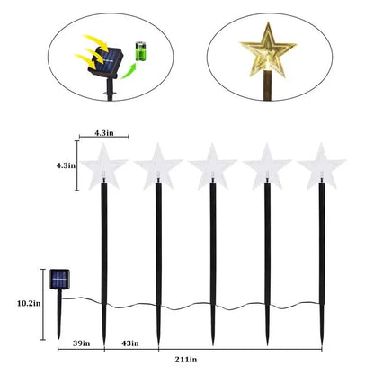 GLIMMERWAY – 10m LED Star Path Lights for Holiday Gardens