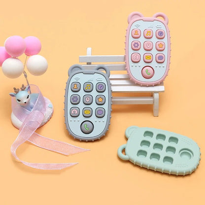 PHONESOFT – Silicone Baby Teether Mobile Design – Safe Chew Toy for Little Hands