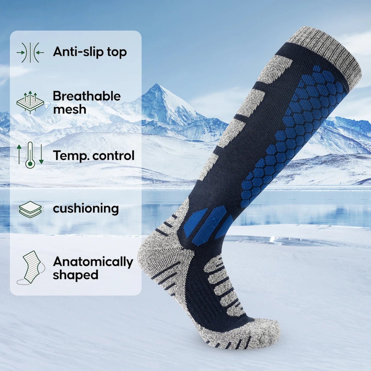 WARMHIKE – Wool Thermal Socks for Skiing and Hiking, Unisex Long Tube Design