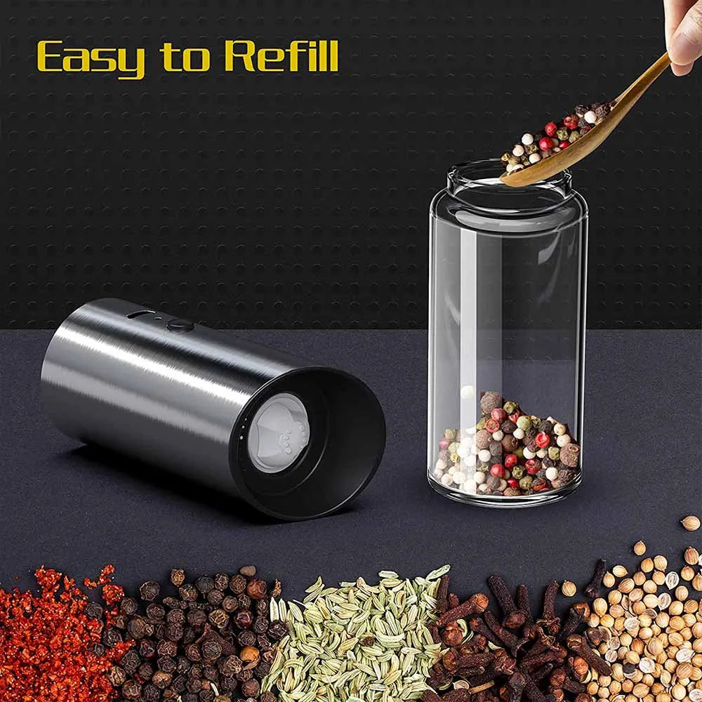 SPICEVOLT – Rechargeable Electric Pepper Grinder in Stainless Steel with Adjustable Fineness