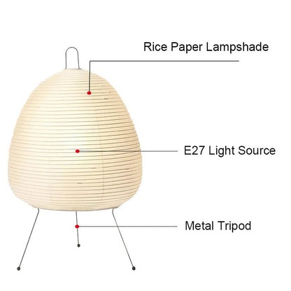 PAPERHUE – Warm Rice Paper Table Lamp with Classic Retro Silhouette