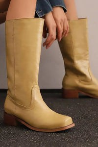 VINTARA – Elegant Heeled Knee-High Leather Boots for Women