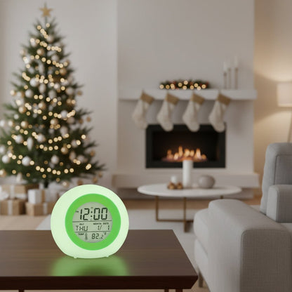 KIDSWAKELY – Kids Digital Alarm Clock with 7-Color Night Light & Snooze