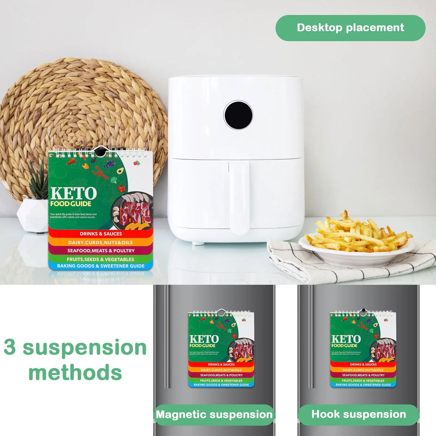 CRISPCRAFT – Kitchen Cookbook & Magnetic Chart for Effortless Cooking