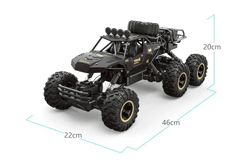 ROCKBEAST – 6WD RC Monster Truck with LED Lights, 52 km/h Speed, Off-Road Fun