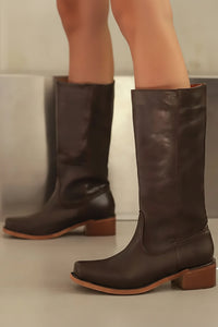 VINTARA – Elegant Heeled Knee-High Leather Boots for Women