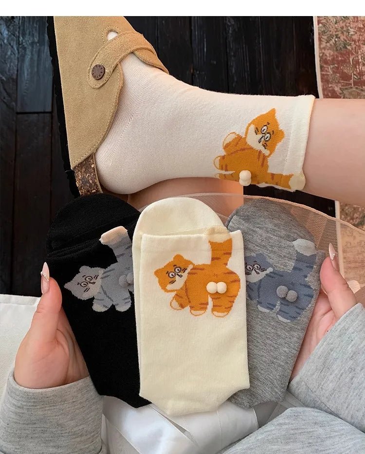 PURRSOX – Cozy Cat-Themed Mid Tube Socks, Soft, Breathable, Unisex for All-Day Comfort