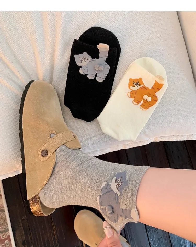 PURRSOX – Cozy Cat-Themed Mid Tube Socks, Soft, Breathable, Unisex for All-Day Comfort