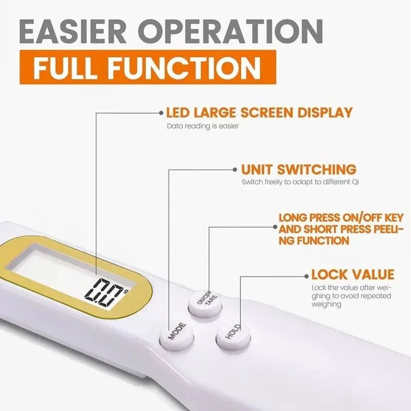 DIGISPOON – Smart Electronic Measuring Spoon for Exact Ingredient Control, Multi-Unit Scale