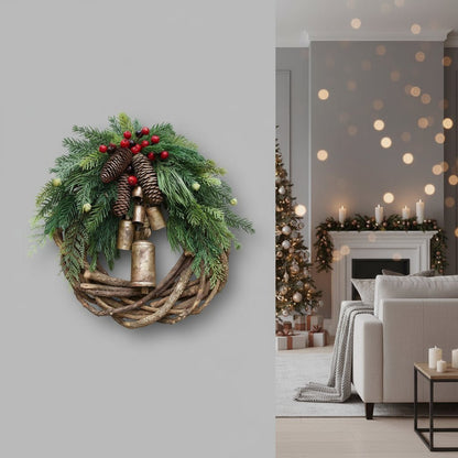 BOHOLUX – Decorative Holiday Wreath with Boho Elements and Natural Textures