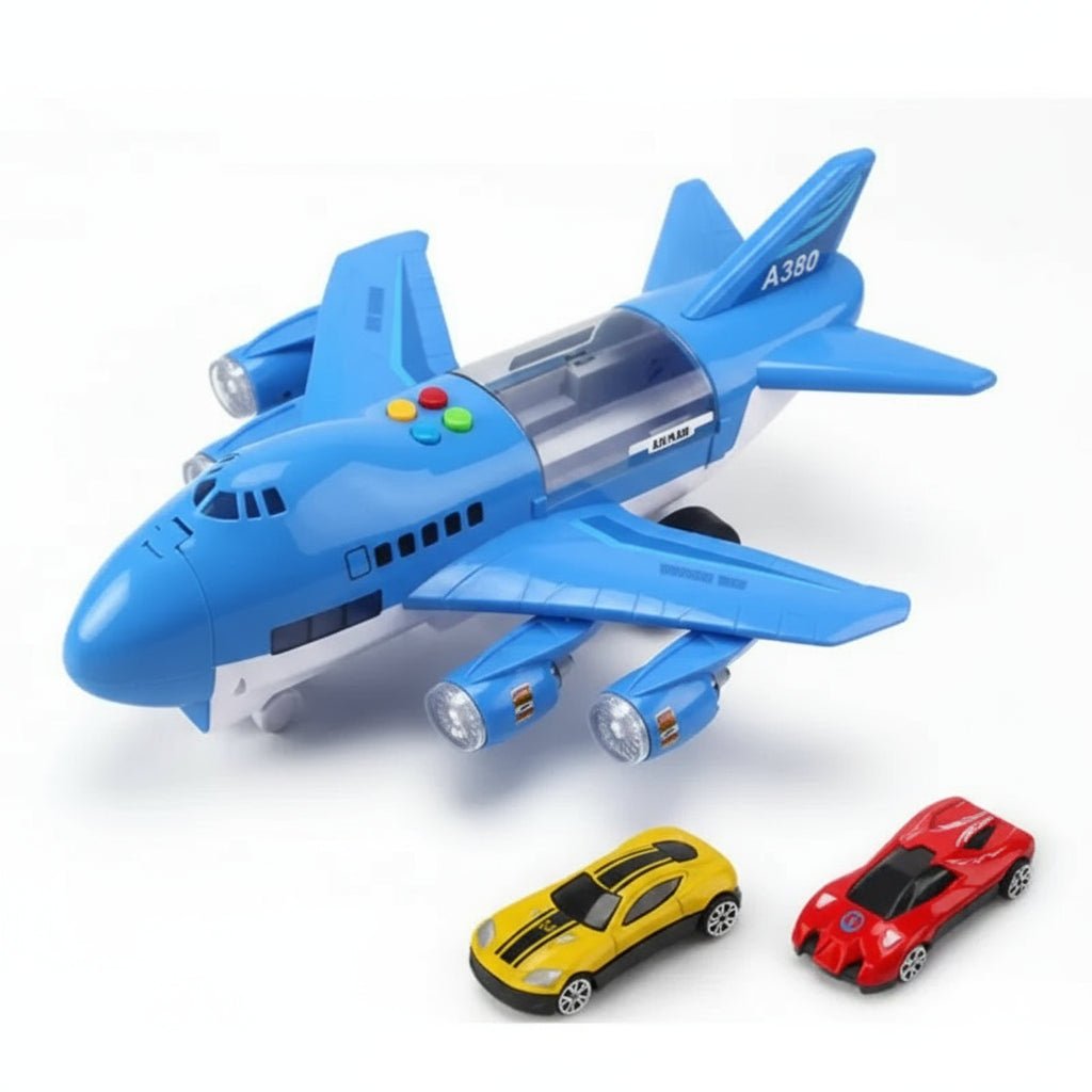 SKYRACER – Inertial Simulation Airplane Toy with Music, Lights & Mini Cars for Children 0