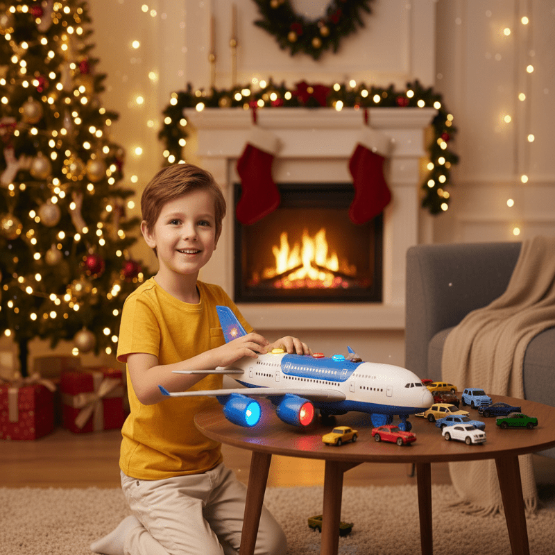 SKYRACER – Inertial Simulation Airplane Toy with Music, Lights & Mini Cars for Children 1