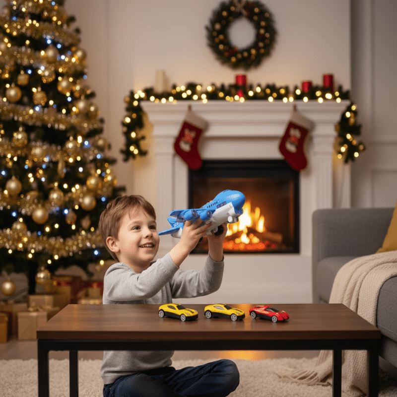 SKYRACER – Inertial Simulation Airplane Toy with Music, Lights & Mini Cars for Children 2