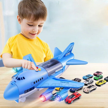 SKYRACER – Inertial Simulation Airplane Toy with Music, Lights & Mini Cars for Children 5