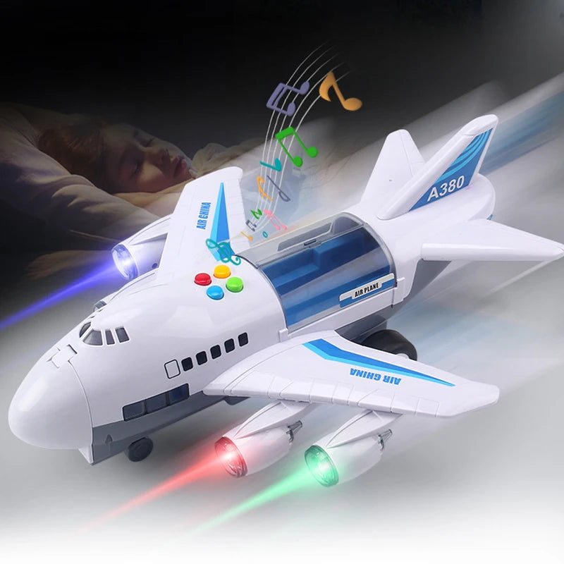 SKYRACER – Inertial Simulation Airplane Toy with Music, Lights & Mini Cars for Children 6