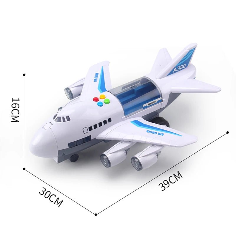 SKYRACER – Inertial Simulation Airplane Toy with Music, Lights & Mini Cars for Children 8