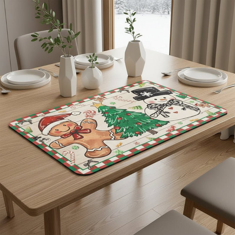 SNOWMATIQ – Christmas kitchen mat for drying and decorative purposes 0