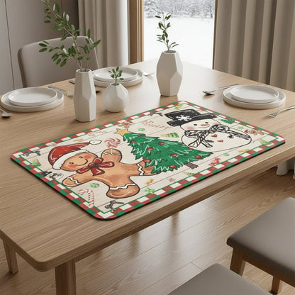 SNOWMATIQ – Christmas kitchen mat for drying and decorative purposes 0