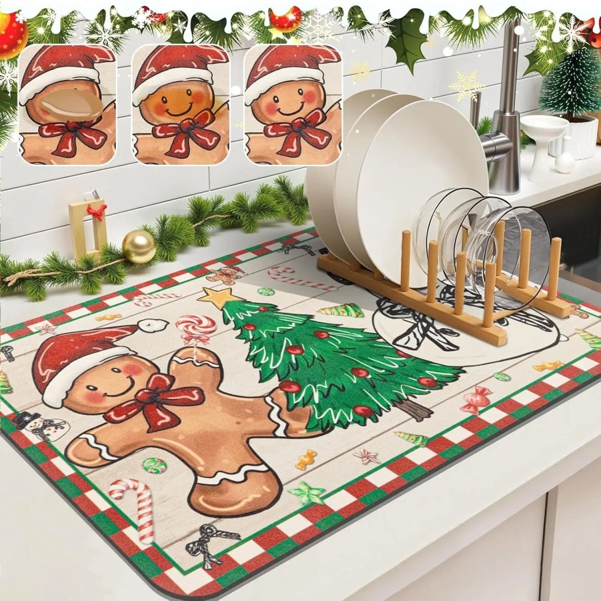 SNOWMATIQ – Christmas kitchen mat for drying and decorative purposes 3