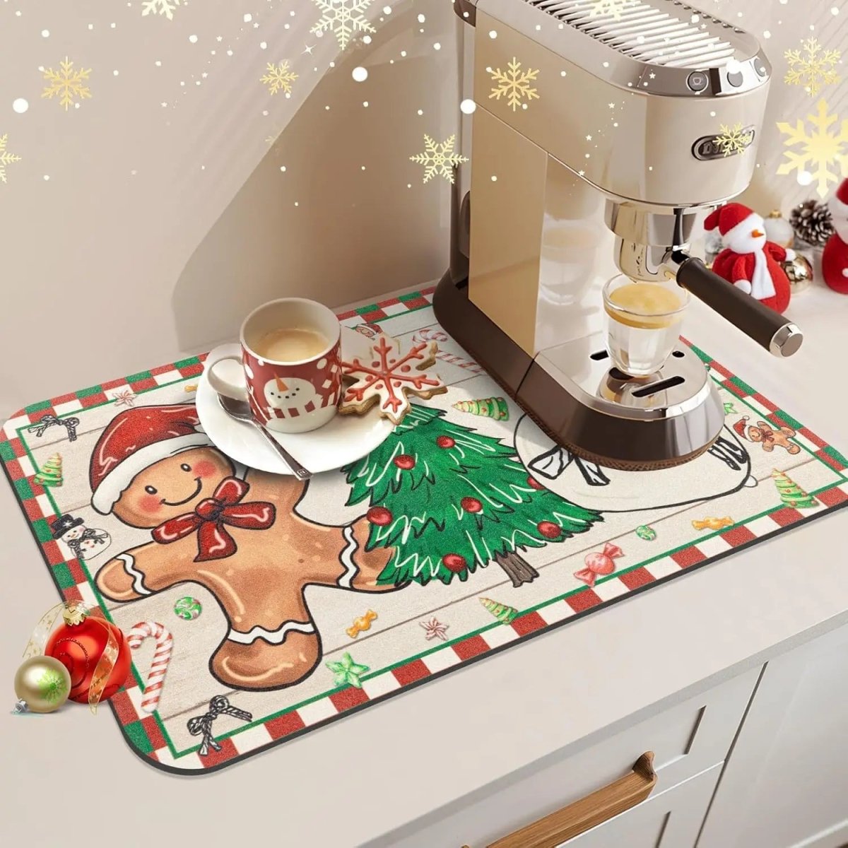 SNOWMATIQ – Christmas kitchen mat for drying and decorative purposes 5