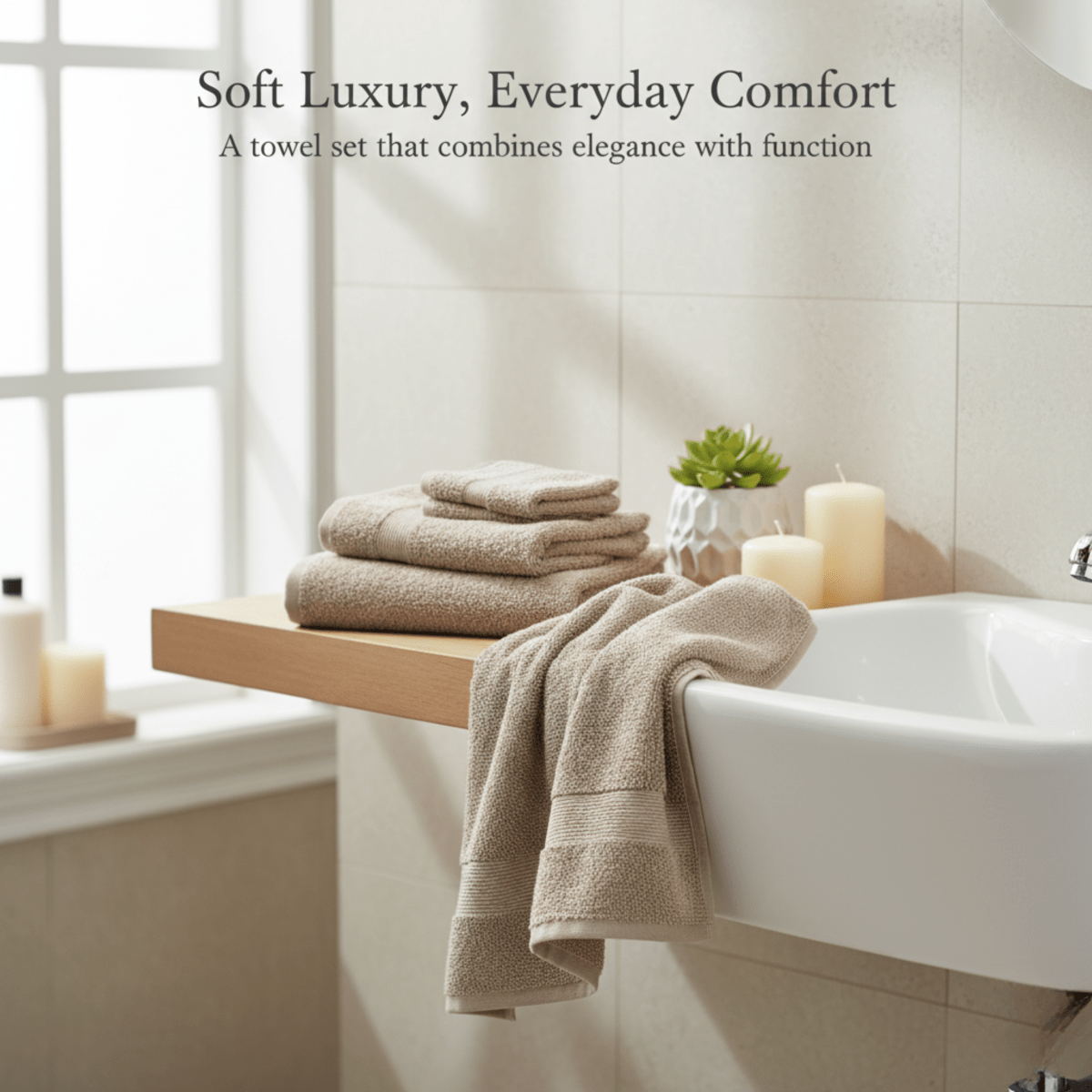 SOFTGLOW – 4-Piece Towel Set for Bathroom Elegance 1