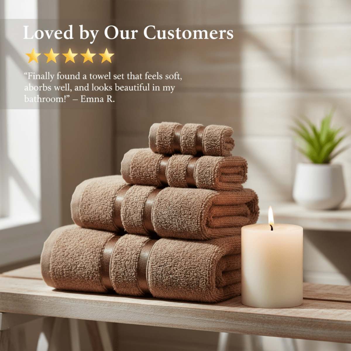 SOFTGLOW – 4-Piece Towel Set for Bathroom Elegance 3