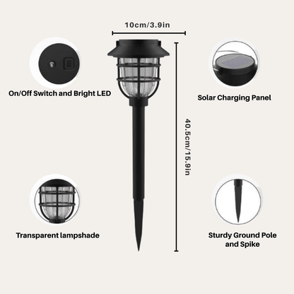SOLARSPIKE – 2 Pack Solar Powered Pathway Lights for Outdoor Garden Illumination 4