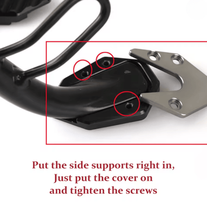 STABILIRIDE – Aluminum Motorcycle Kickstand Pad for Secure Parking 3