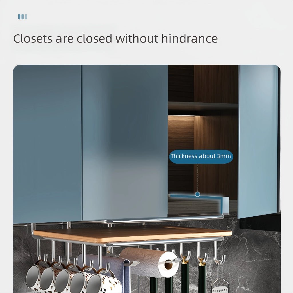 STEELSHELF – Stainless steel kitchen wall shelf with hooks for better organization 4