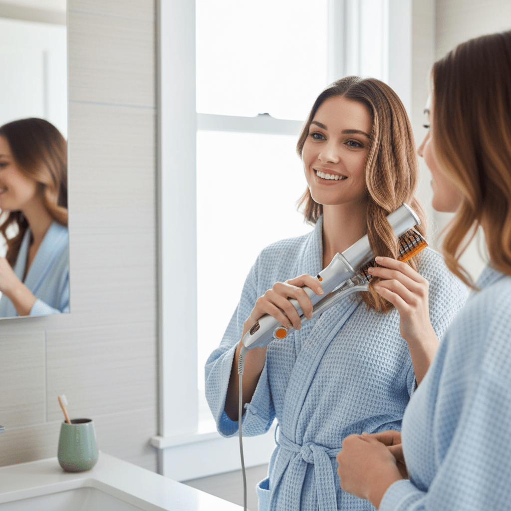 STYLESPIN – 2-in-1 Rotating Hair Brush with Adjustable Heat Settings 1