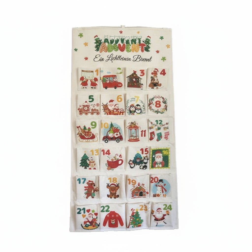 FESTICRAFT – DIY Fabric Advent Calendar with 24 Pockets for Christmas Countdown
