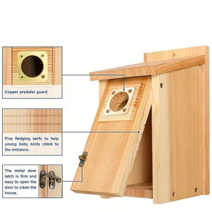BLUELODGE – Durable Cedar Nesting Box for Jays & Swallow Species