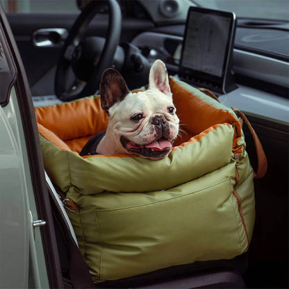 PAWLUXURY – Premium dog car seat with safety belt & elegant design