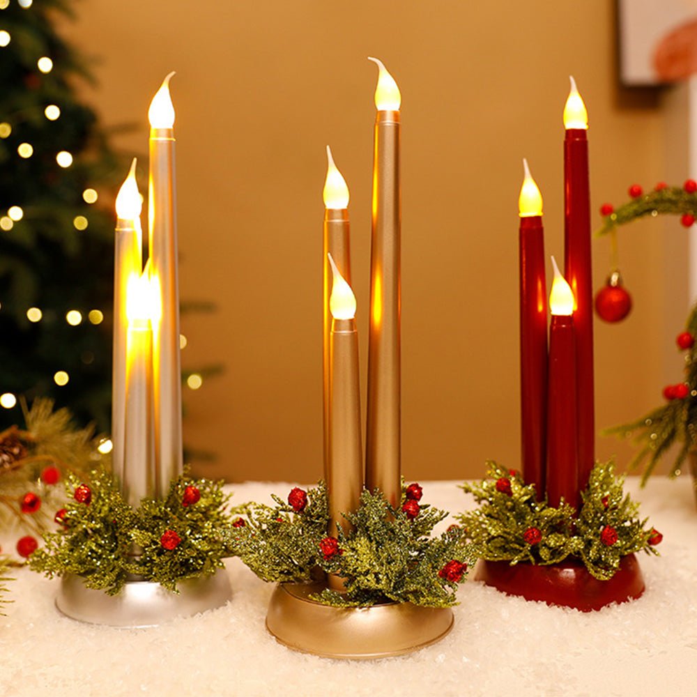 SafeGlow Flameless LED Christmas Candles - Realistic Flickering Light for Safe Holiday Decor 1
